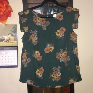 Westmoon Vintage Inspired Green Flutter Blouse MED